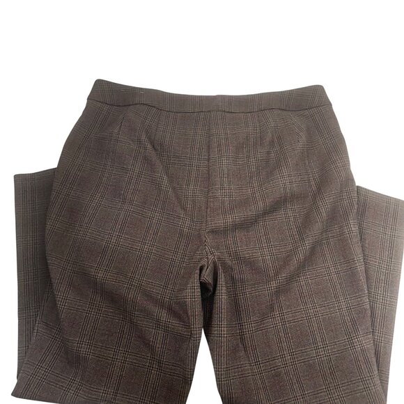 Kim Rogers Womens Plaid Curvy Fit Trousers Pants Size 18W Short Brown Stretch - Picture 10 of 10